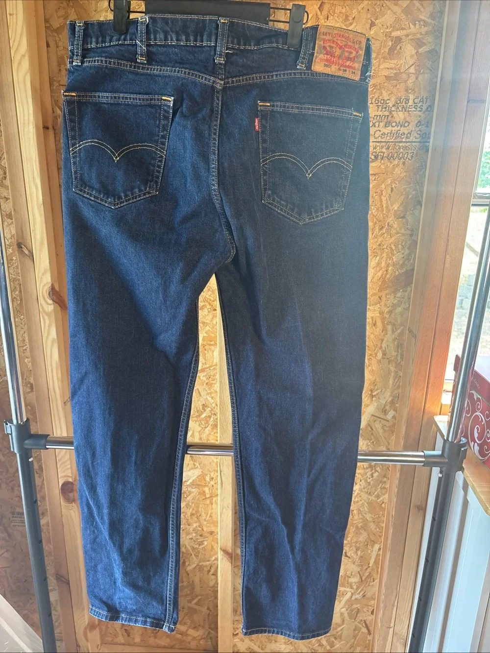 Levi's Men's Dark Indigo Straight Jeans 38x34